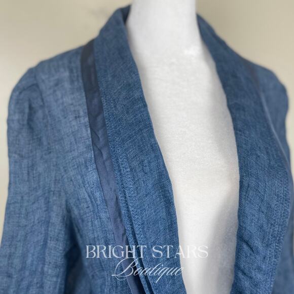 Rare Blue Linen Blazer Jacket ASO Serena Van Der Woodsen Gossip Girl Y2K - Picture 10 of 10